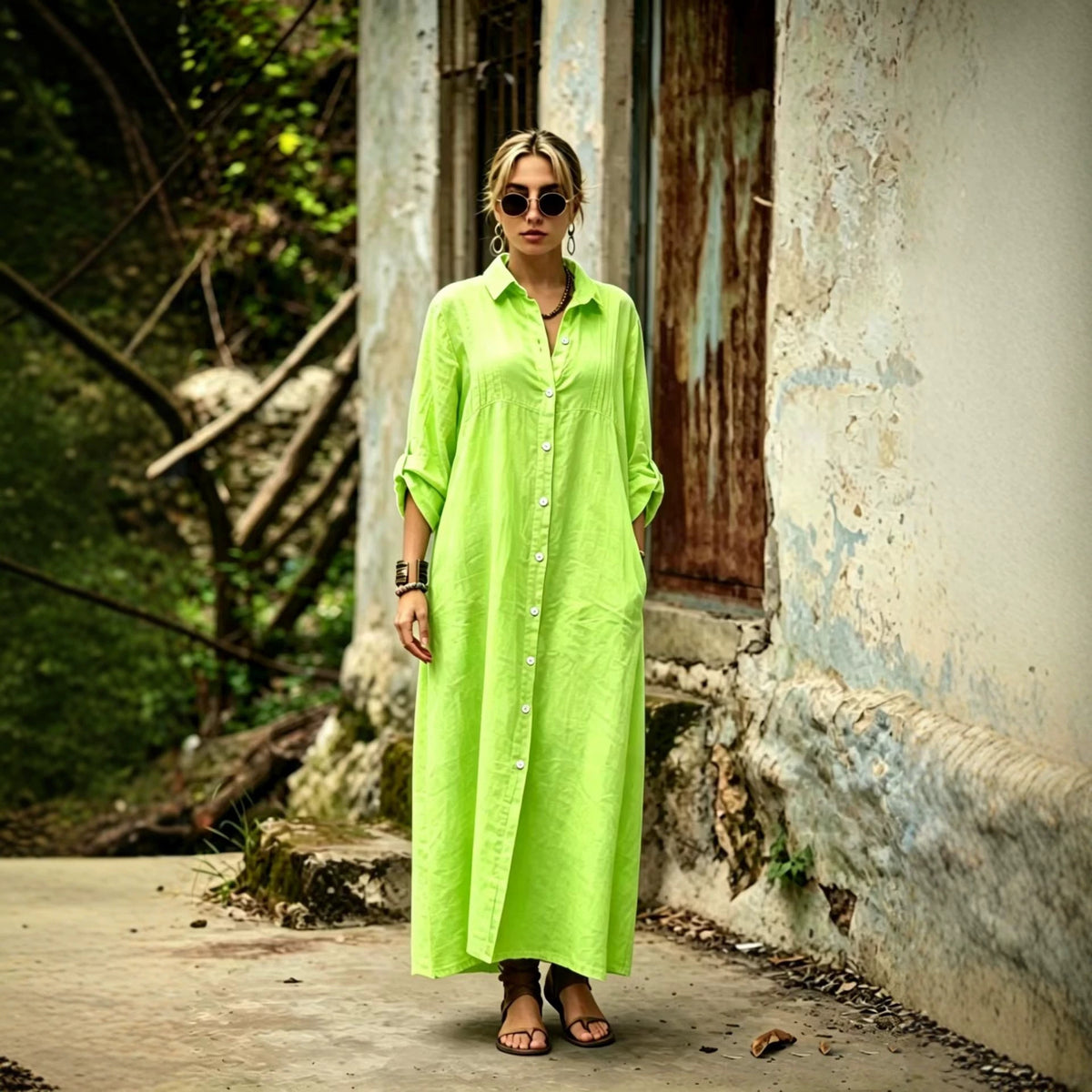 Elegant Simple Loose-fit Fashionable Long Dress – Premium 0 | RICALOUX