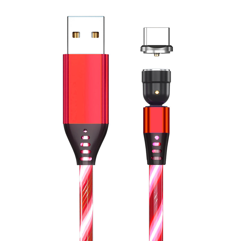 540 Rotate Luminous Magnetic Cable 3A Fast Charging Mobile Phone Charge Cable For LED Micro USB Type C For I Phone Cable – Premium 0 | RICALOUX