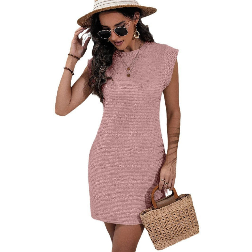 Women's Solid Color Loose Sleeveless Sleeve Dress - RICALOUX