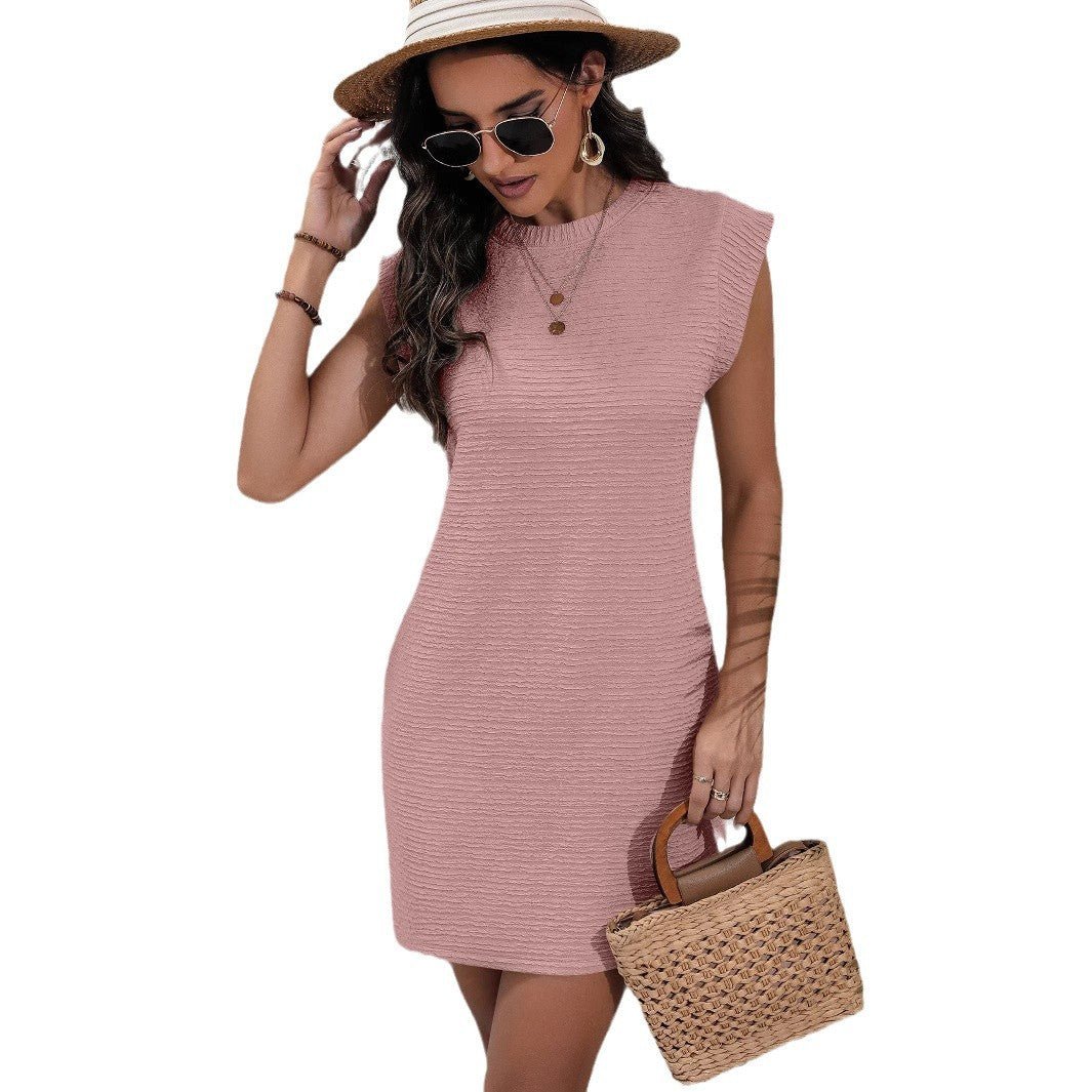 Women's Solid Color Loose Sleeveless Sleeve Dress - RICALOUX