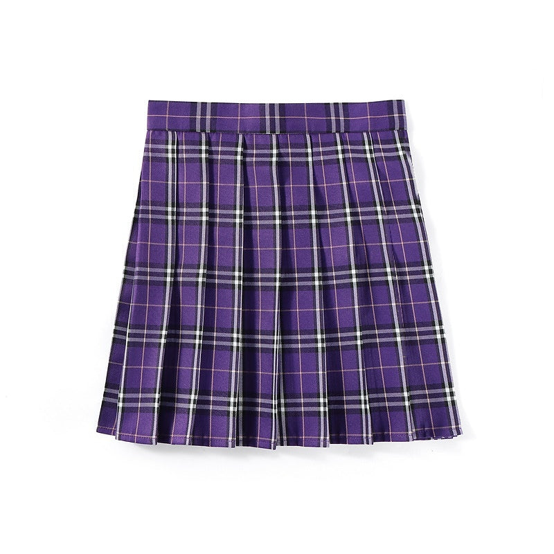 High-waisted Pleated Plaid Mini Skirt – Premium 0 | RICALOUX