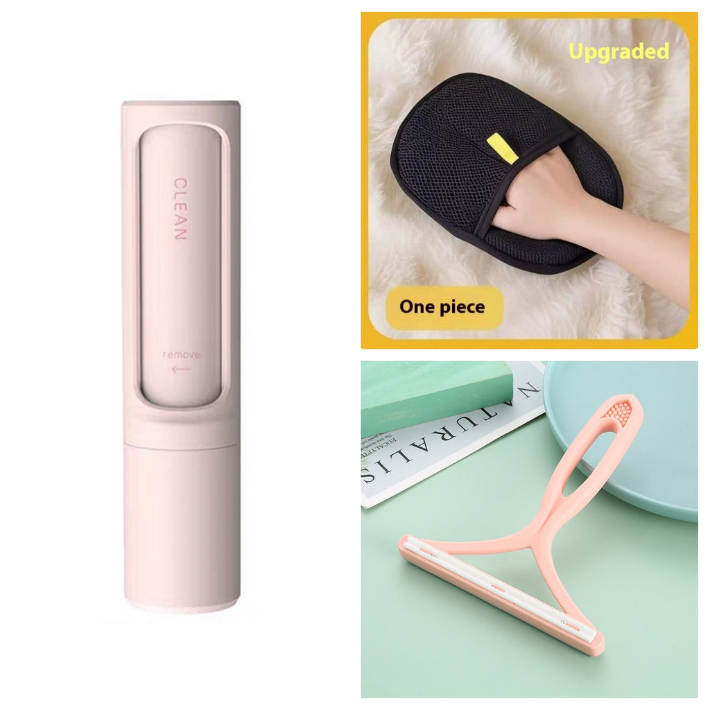 2-1 Reusable Pet Hair Remover Brush Lint Roller Portable Effective Self Cleaning Tool for Cat Dog Fur Hair Dust Removal Brush by Ricaloux