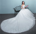 Aliexpress wedding bride wedding dress new large tail size wedding dress factory wholesale TH52 - RICALOUX