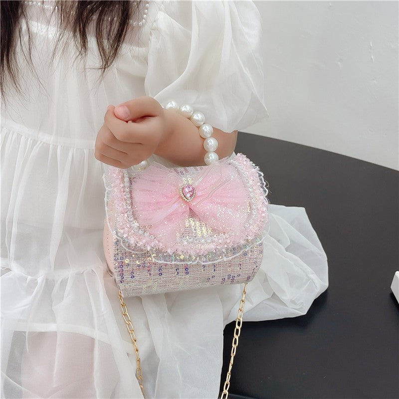 Childrens Bag Summer Fashion Crossbody Bag, Girls Pearl-handled Tote - RICALOUX