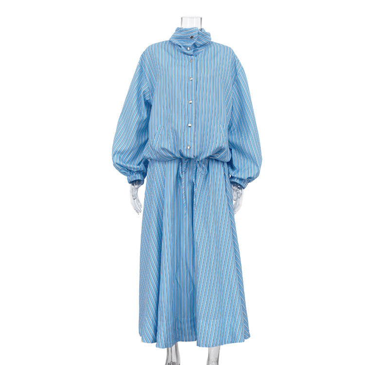 Stylish Two-Piece Set-Long-Sleeve, Single-Breasted Top With Stand Collar – Premium 4 | RICALOUX