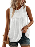 Womens Casual Loose-fit Sleeveless Crew-neck Tank Top by Ricaloux