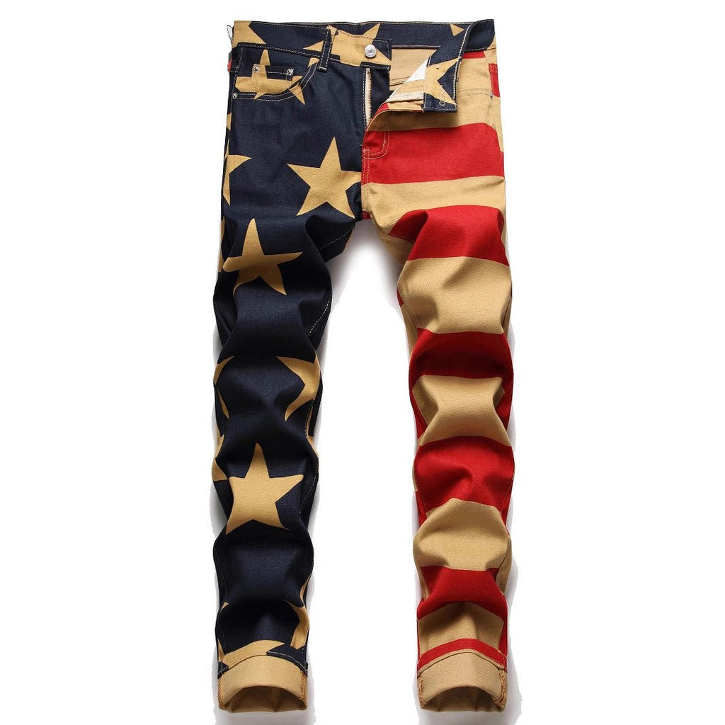 Stretch Washed UNF Raw Denim Fashion Straight Trousers Jeans Men's Pants - RICALOUX