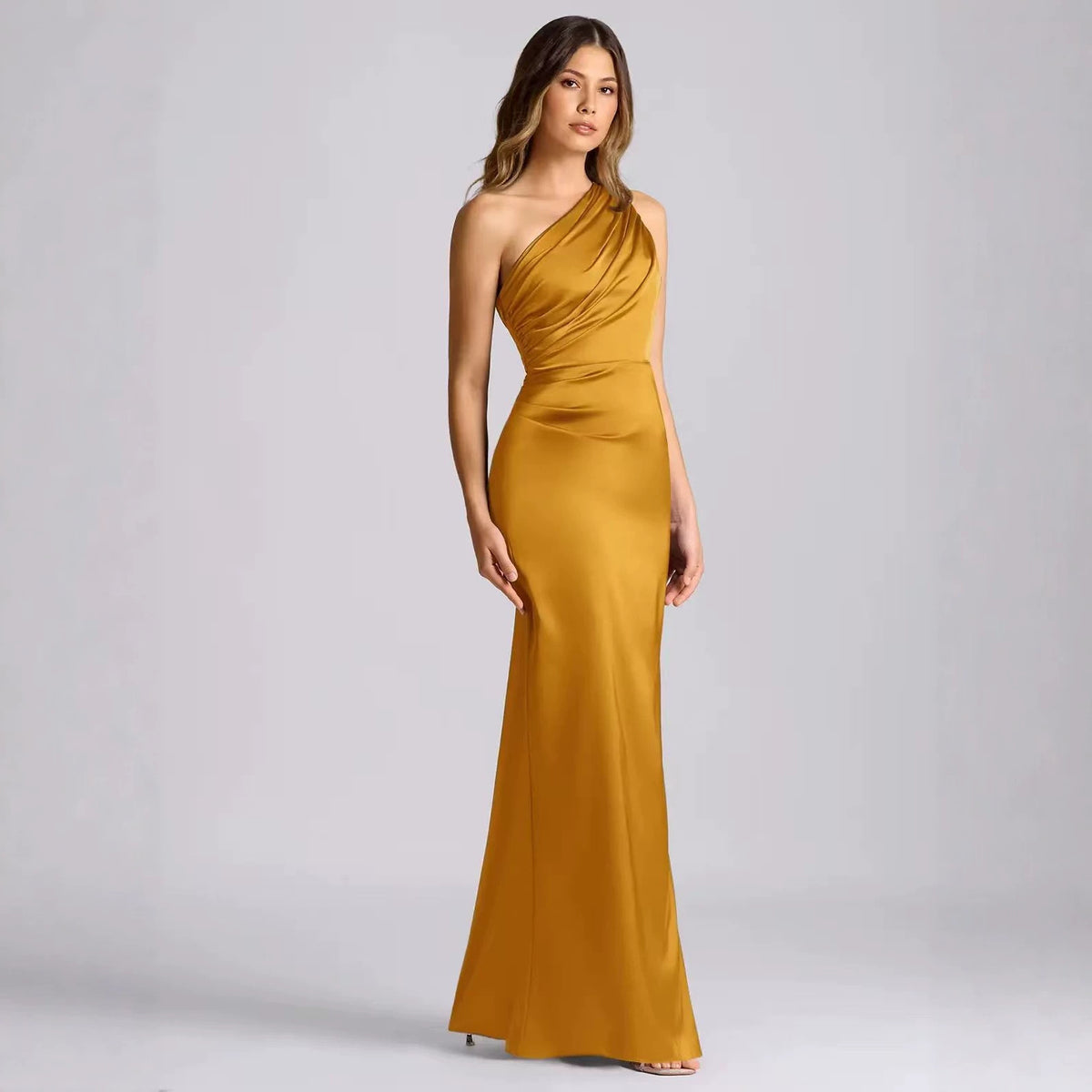 Womens Stylish Off-the-shoulder Satin Bodycon Dress by Ricaloux