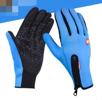 Outdoor Waterproof Gloves Touch Screen Windproof Riding Zipper Sports Winter Warm Fleece Mountaineering Gloves - RICALOUX