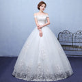 summer paragraph white word shoulder wedding dress lace wedding bride wedding dress wholesale custom - RICALOUX