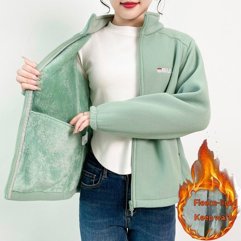 Fleece-lined Heavyweight Polar Fleece Windproof And Warm Stand-collar Jacket – Premium 0 | RICALOUX