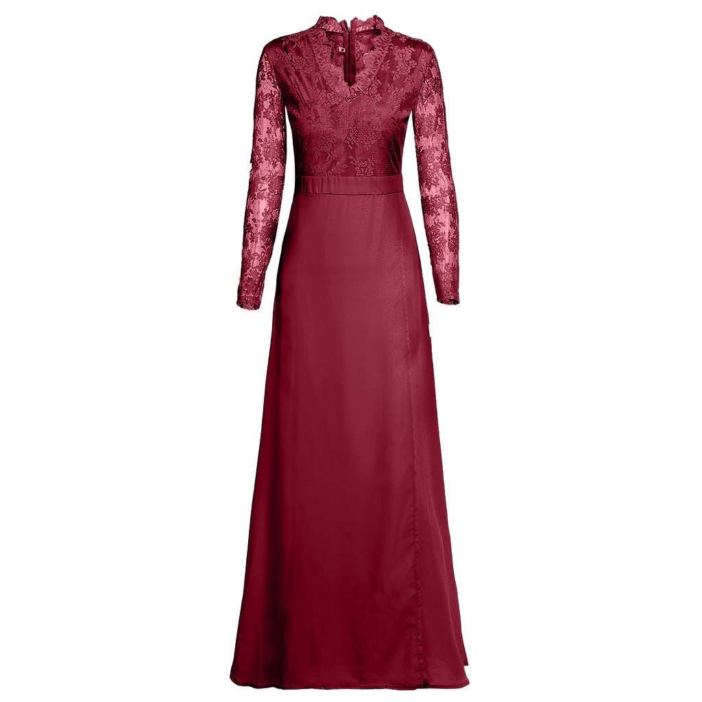 Women V-neck Sexy Lace Elegant Wedding Party Dresses - RICALOUX
