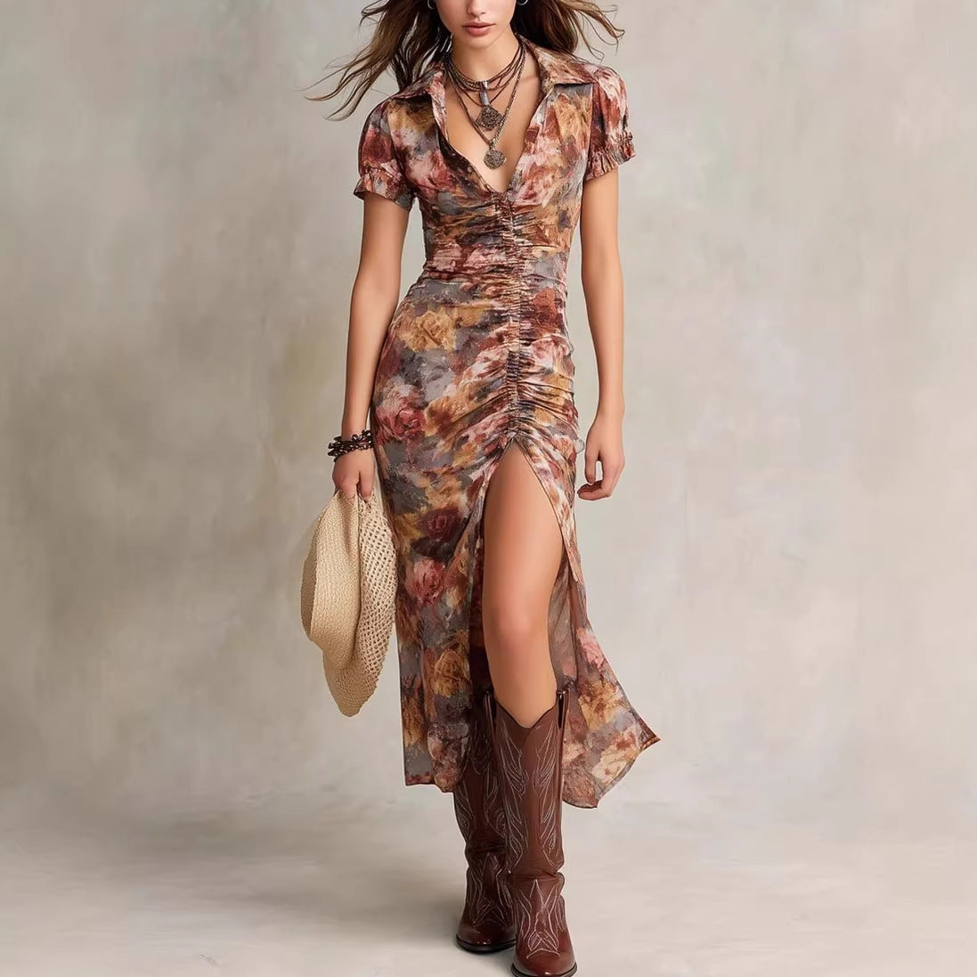Youthful Slimming And Elegant Midi Dress That Flatters The Figure And Skims Over Imperfections by Ricaloux