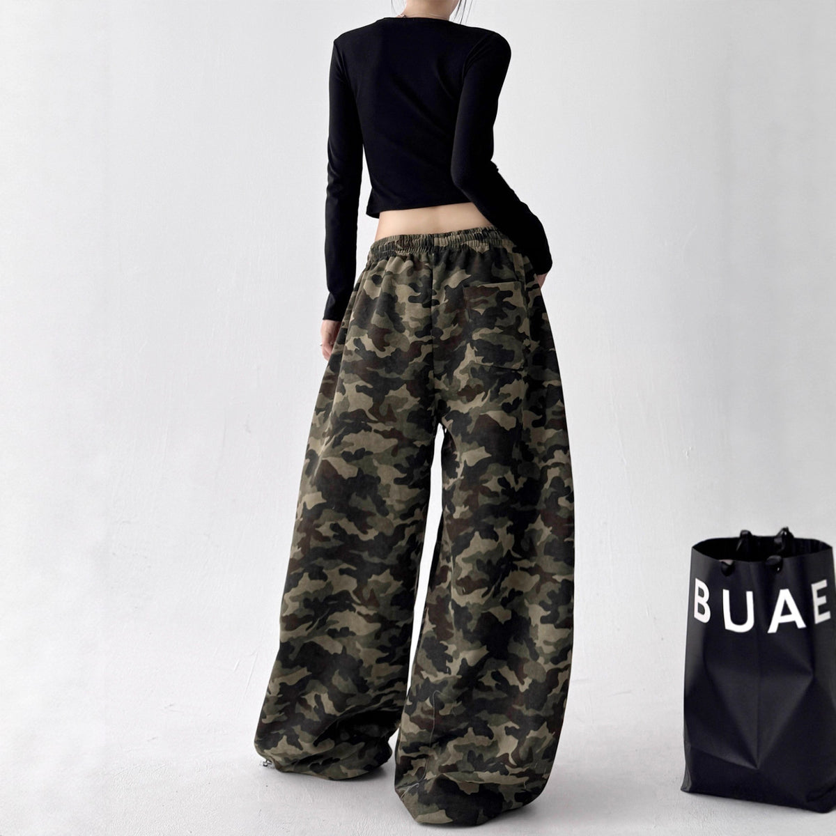 Camouflage Workwear Cropped Pants For Women by Ricaloux