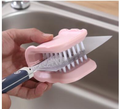 U-Shaped Knife And Cutlery Cleaner Brush Home Kitchen Cleaning Brushes Bristle Scrub Kitchen Washing - RICALOUX