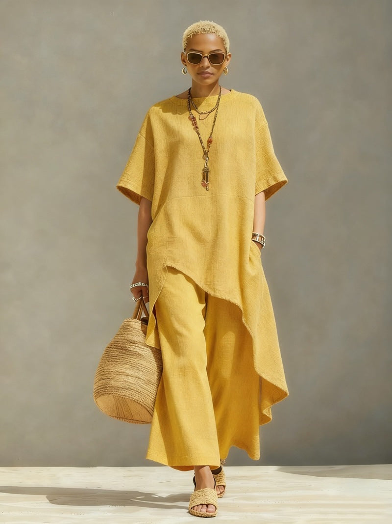 Irregular Loose-fitting Two-piece Pants Set – Premium 0 | RICALOUX