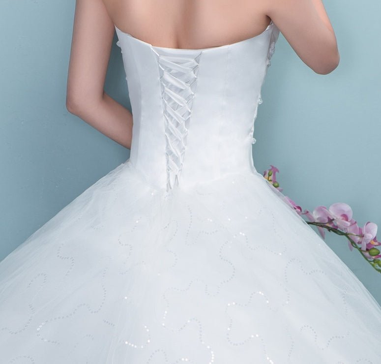 Aliexpress wedding bride wedding dress new large tail size wedding dress factory wholesale TH52 - RICALOUX