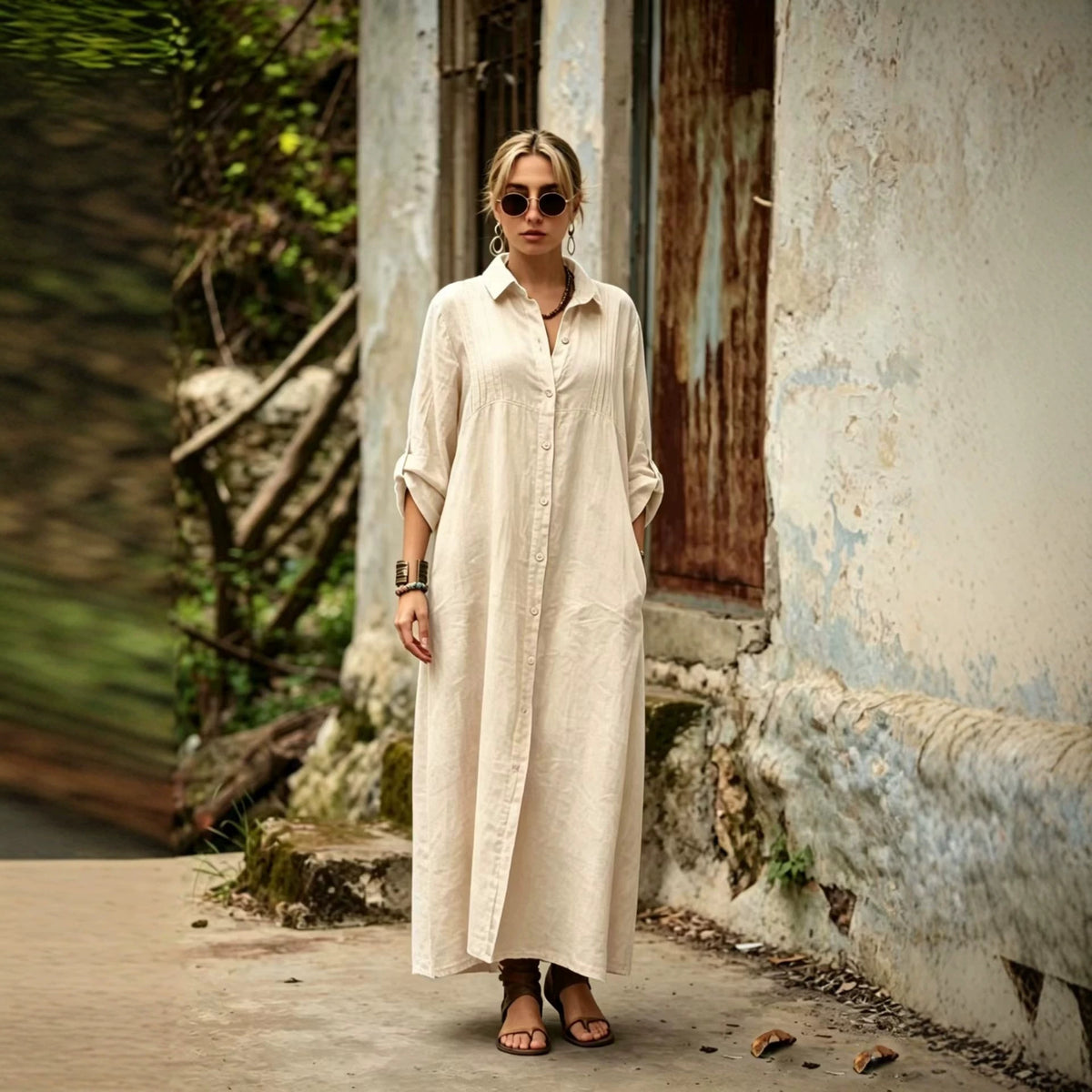 Elegant Simple Loose-fit Fashionable Long Dress by Ricaloux