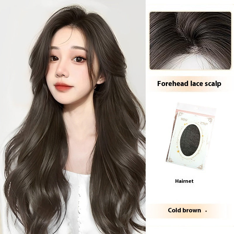 Jaulin Wig Women's Long Hair Forehead Lace Full-head Wig Mid-length Long Straight Hair Full Top Wig by Ricaloux