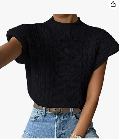 Twist-knit Turtleneck Casual Vest For Women – Premium 0 | RICALOUX