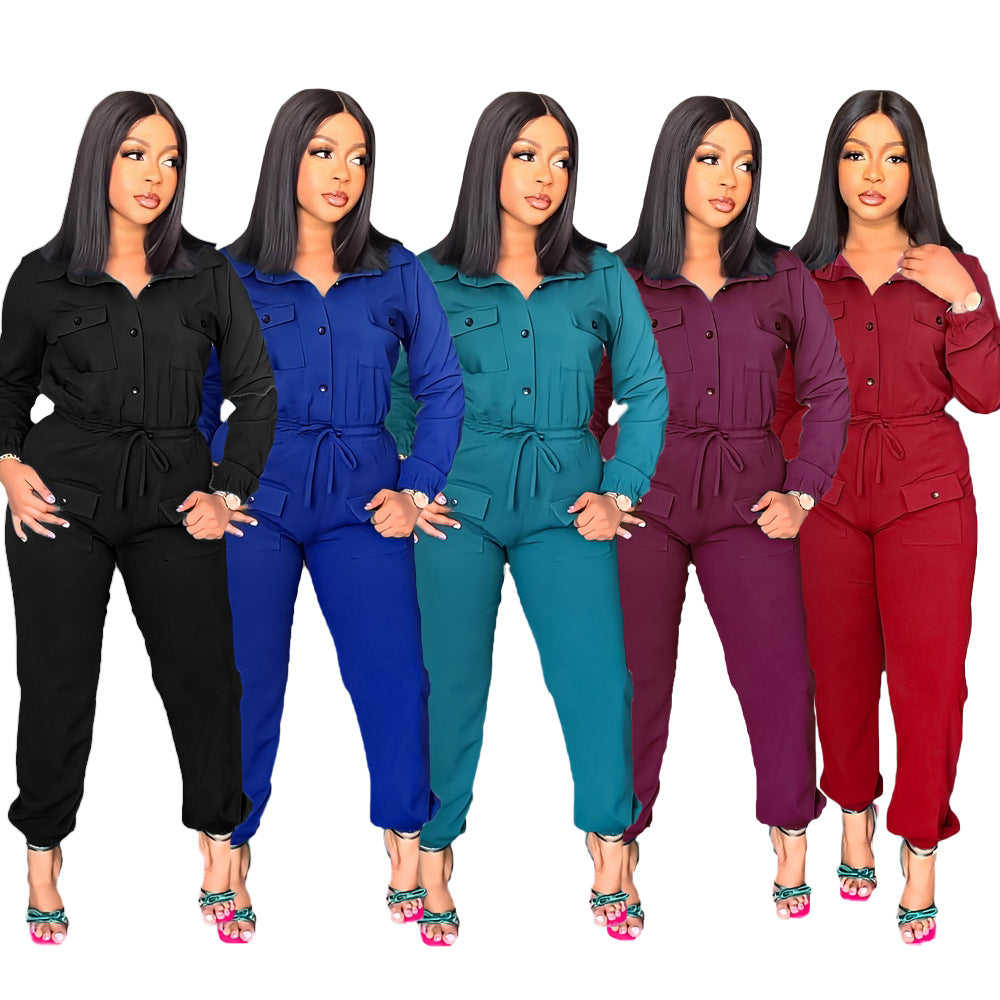 Womens Commuter Workwear Leg-constricting Jumpsuit by Ricaloux