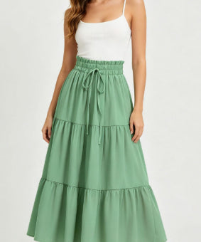High-waisted A-line Skirt Bohemian-style Printed Flared Skirt by Ricaloux