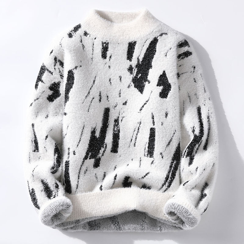 Winter Fleece-lined Thickened Men's Bottoming Sweater Fall And Winter Inner by Ricaloux