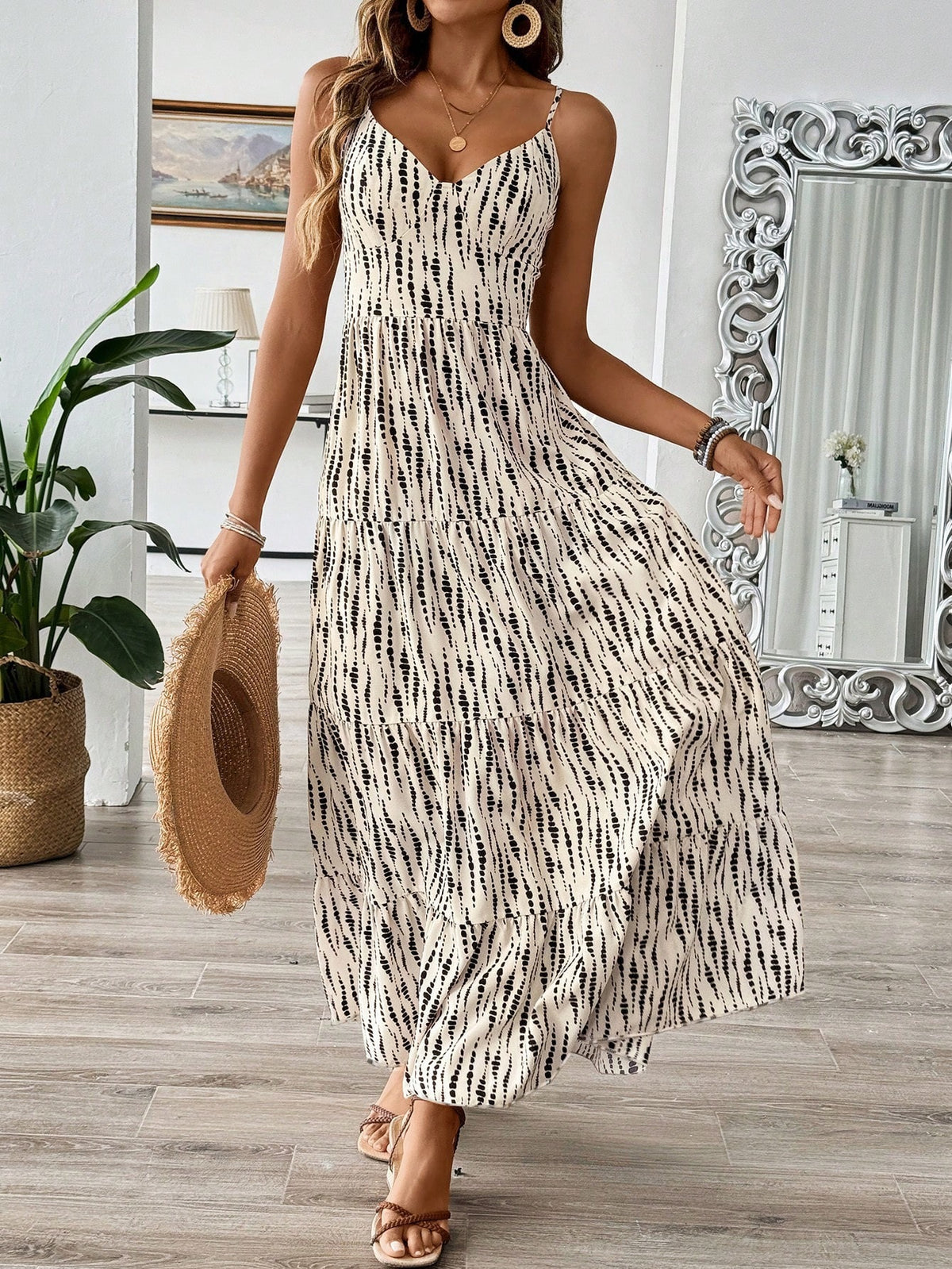 Summer Strap Backless Lace-up Striped Dress – Premium 0 | RICALOUX