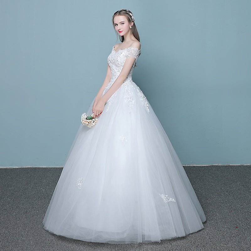 New style word wedding dress new Korean bride married slender tail neat factory direct sales - RICALOUX