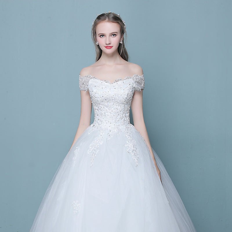 New style word wedding dress new Korean bride married slender tail neat factory direct sales - RICALOUX