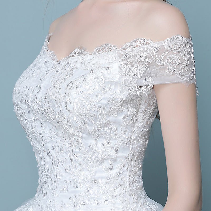 New style word wedding dress new Korean bride married slender tail neat factory direct sales - RICALOUX
