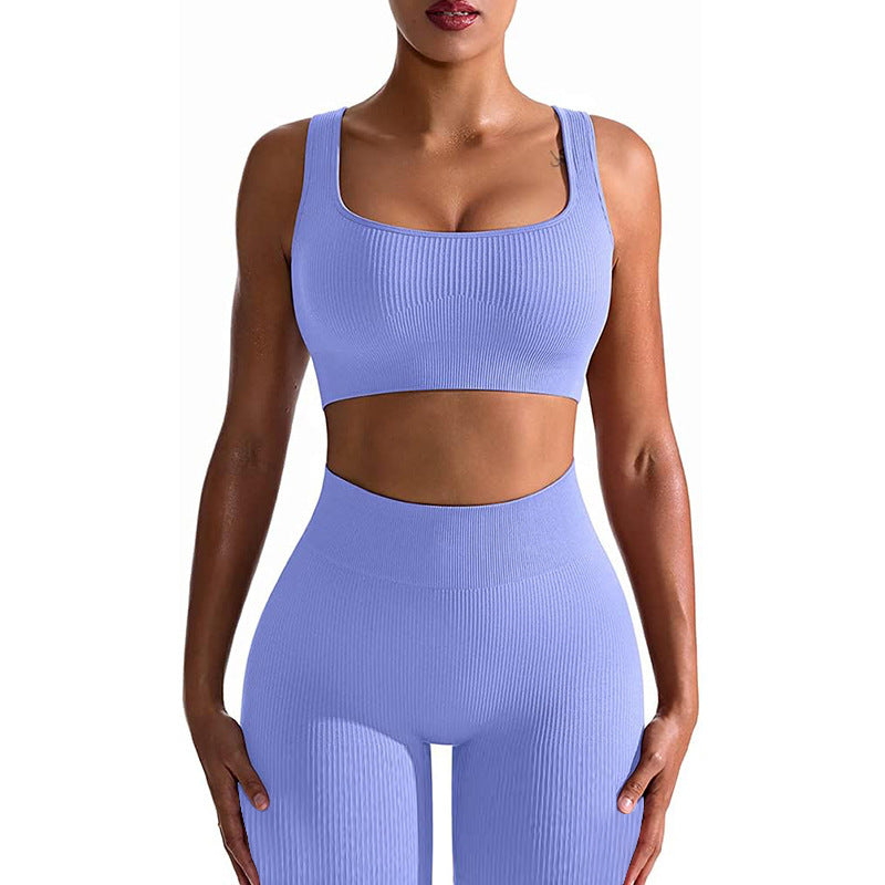 Seamless Yoga Training Threaded High-Elastic Fabric Outdoor Running Fitness Set For Women – Premium 0 | RICALOUX