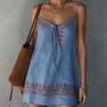 Embroidered Sleeveless Vest Womens Dress by Ricaloux