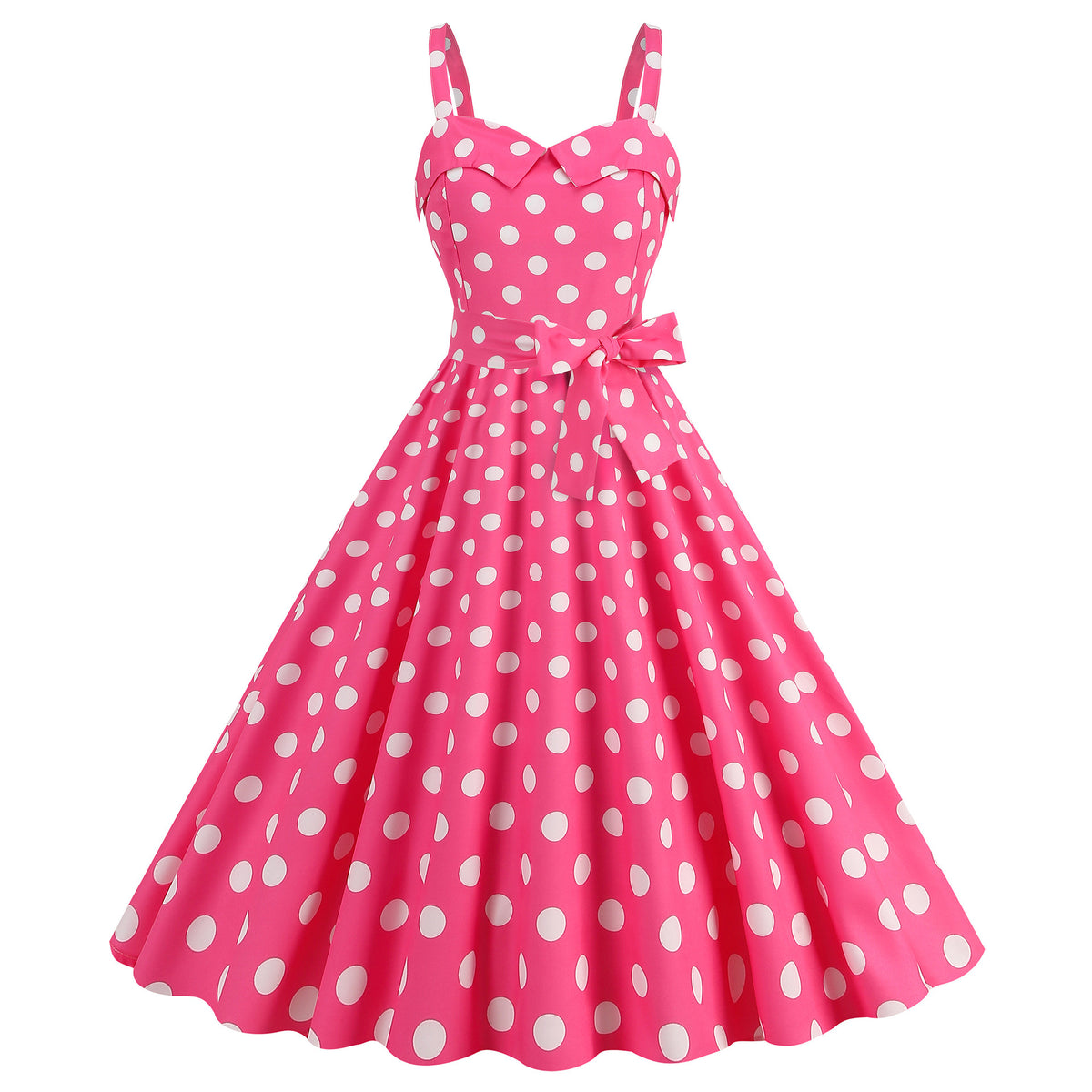 Polka-dot Print Vintage Swing Dress by Ricaloux