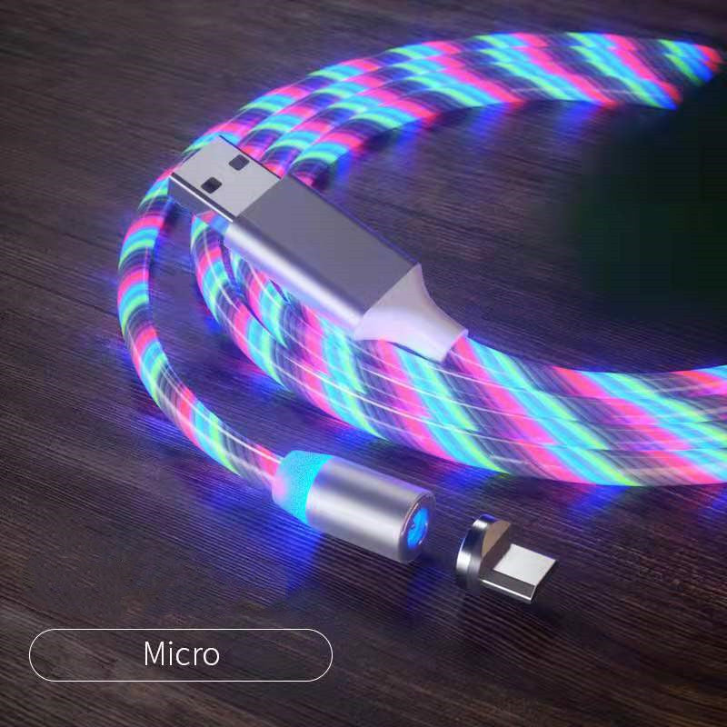 Magnetic Charging Cable Streamer Fast Charging Cable Lighting Micro USB Cable LED Magnet Charger Type-C Cable – Premium 0 | RICALOUX
