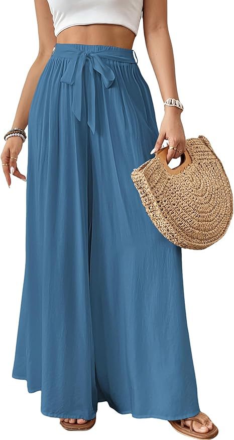 Womens Flowing Floral Wide-Leg Pants by Ricaloux