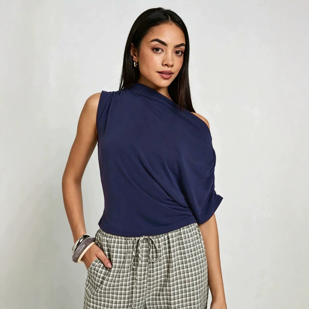 Summer Laid-back Off-shoulder Sleeveless Top by Ricaloux