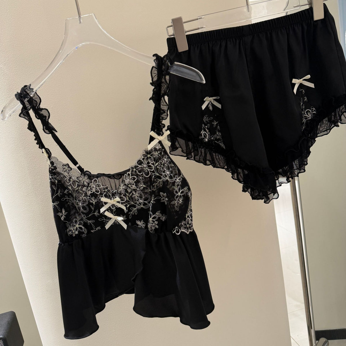 Strap Shorts, New-style Four-piece Pajama Set by Ricaloux