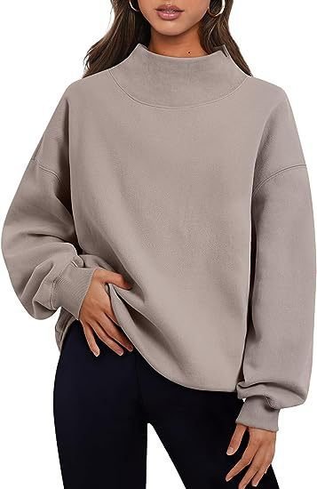 Casual Style Fleece Shirt Thick Half Turtleneck Loose Women's Sweater - RICALOUX
