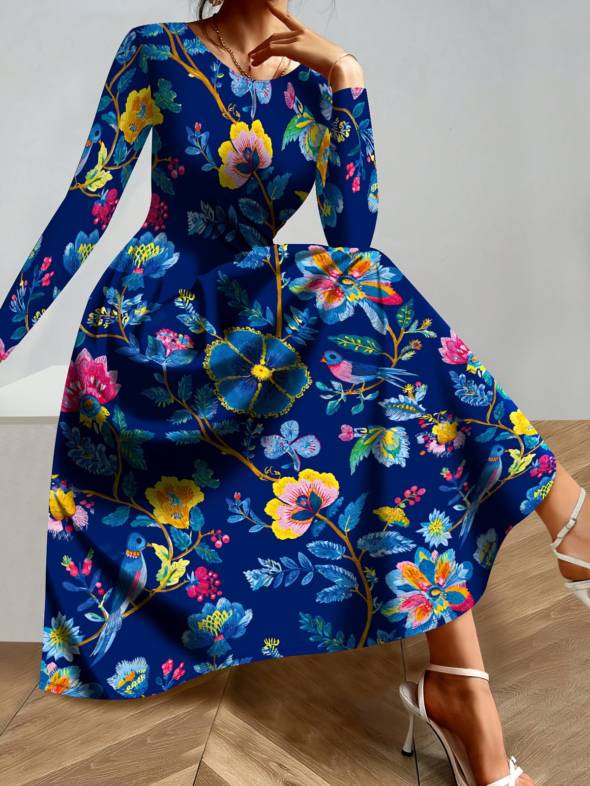Printed Elegant Long Dress For Parties – Premium 0 | RICALOUX
