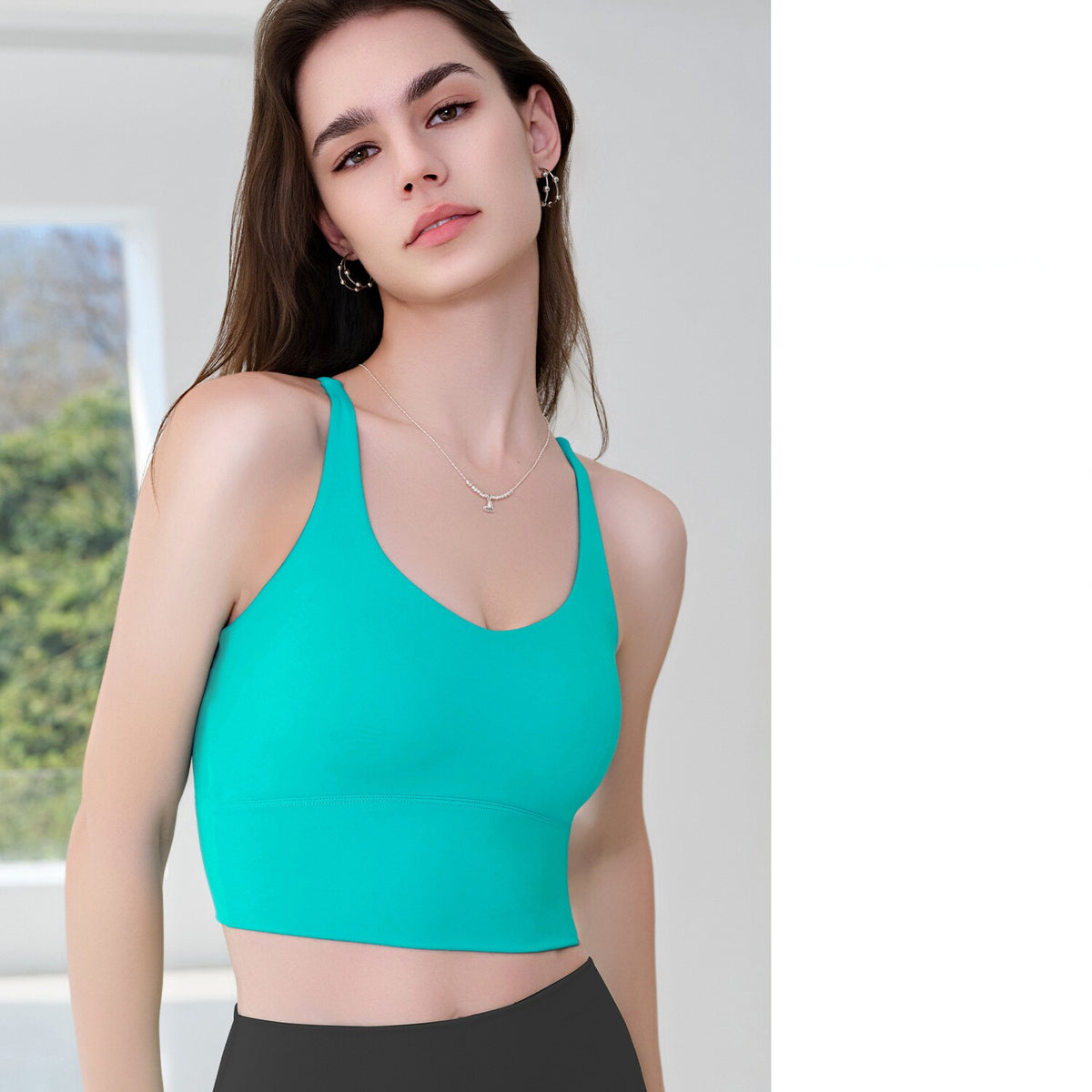 New Women's Sports Cami Tank Top For Outer Wear, Built-in Fixed Padding, Shockproof For Workouts, Crisscross Back Yoga Bra by Ricaloux
