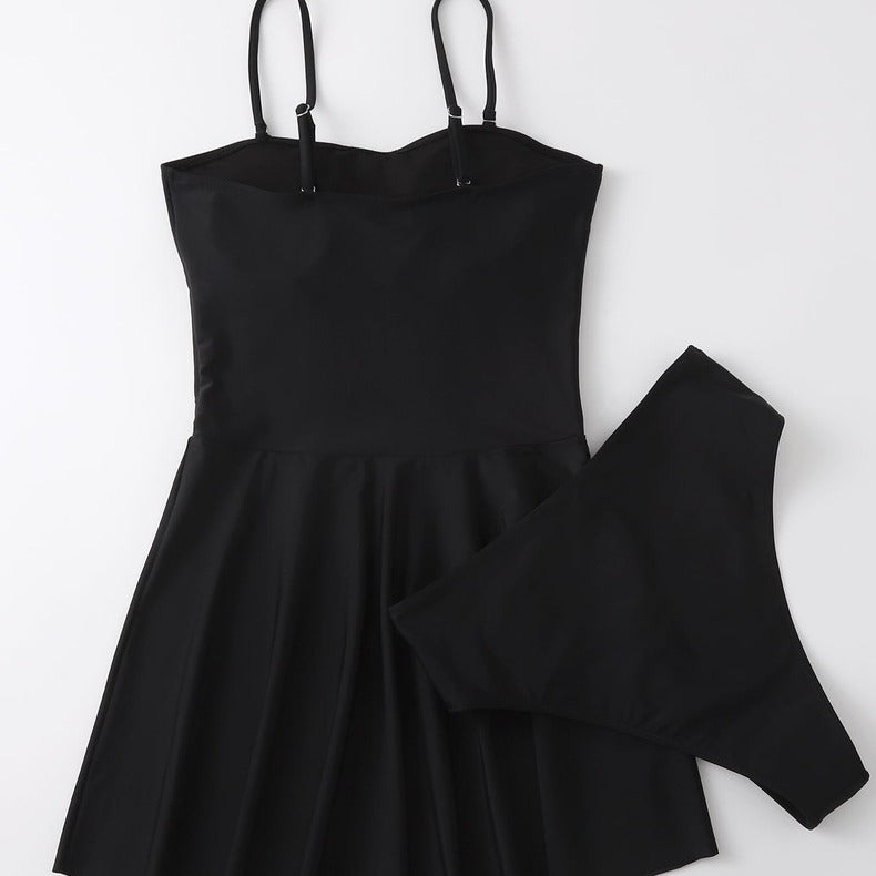 Beach Vacation Swimsuit And Strapless Beach Dress Two-Piece Set by Ricaloux