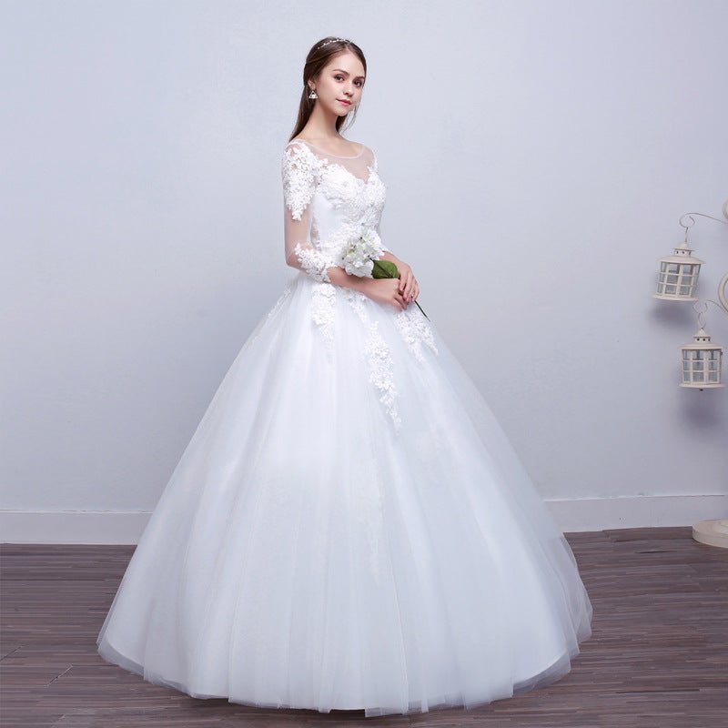 new shoulders Slim Qi wedding bride married slim wedding dress - RICALOUX