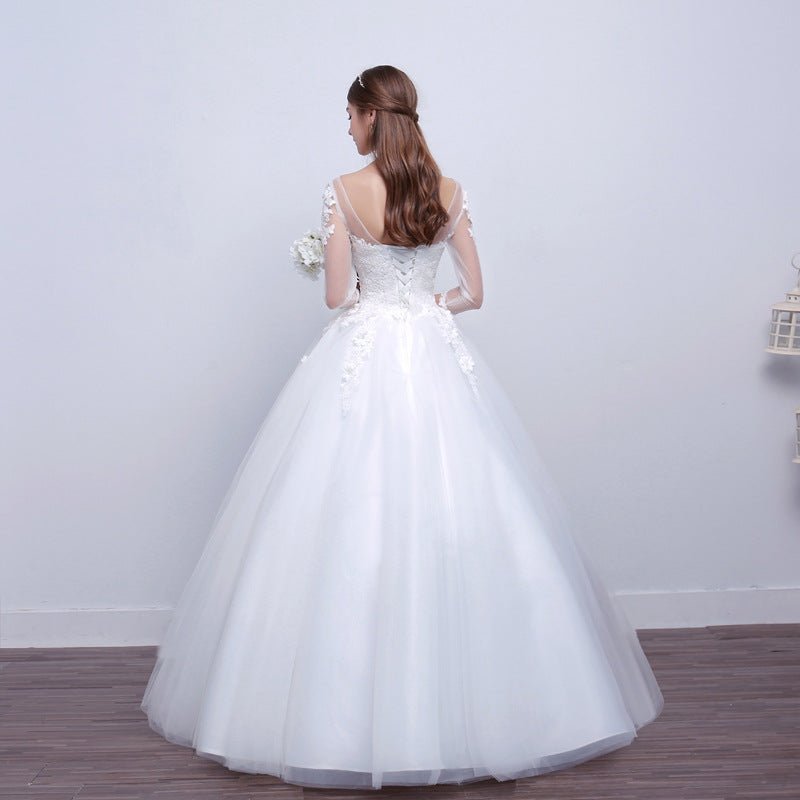 new shoulders Slim Qi wedding bride married slim wedding dress - RICALOUX