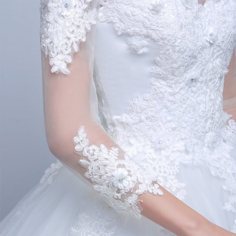 new shoulders Slim Qi wedding bride married slim wedding dress - RICALOUX