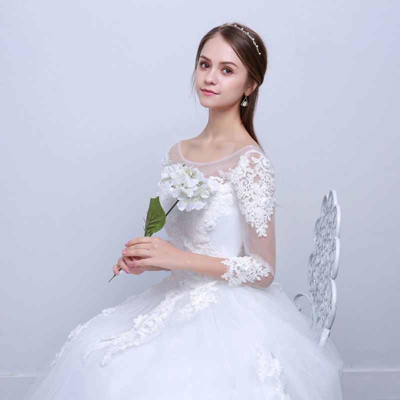 new shoulders Slim Qi wedding bride married slim wedding dress - RICALOUX