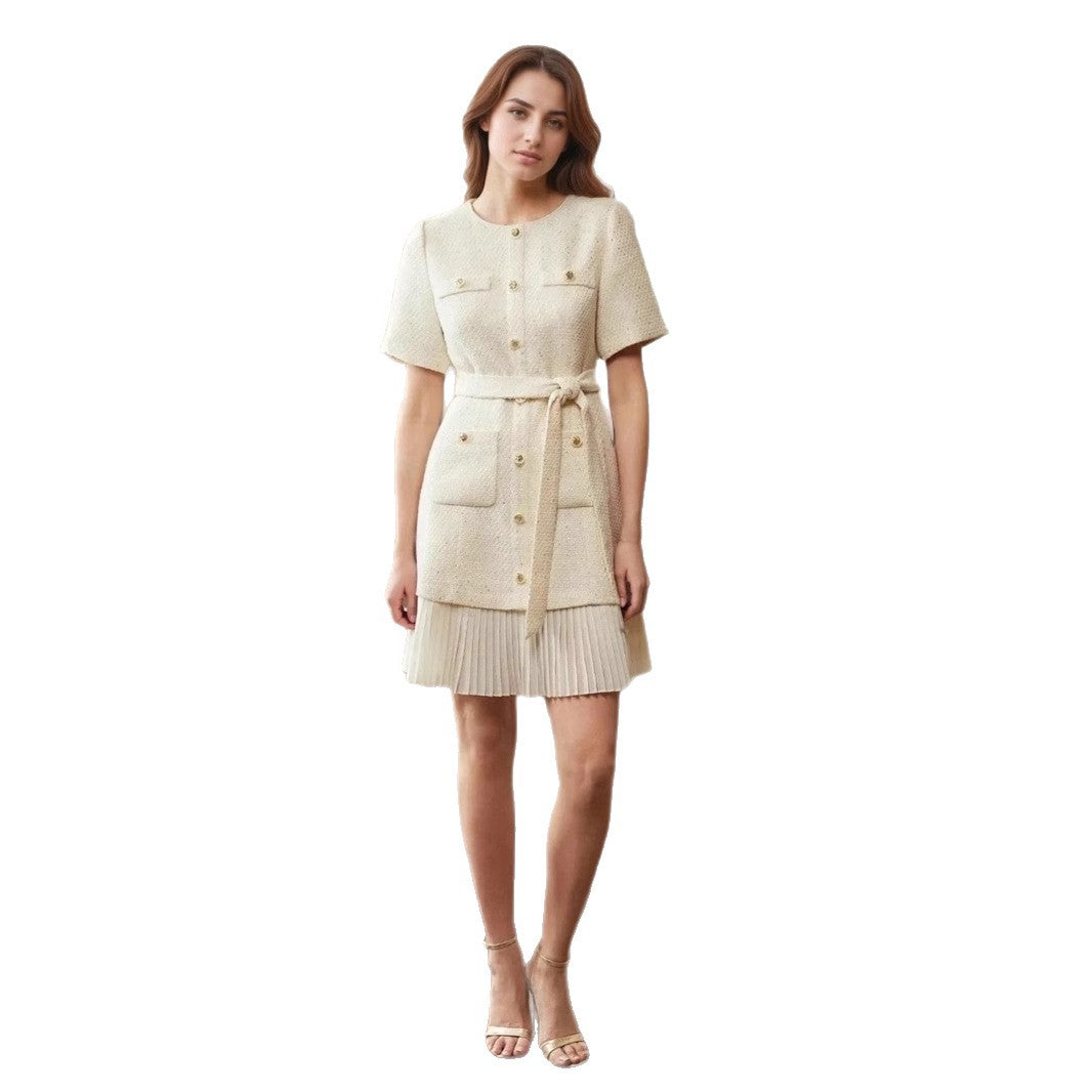 Pleated Skirt European And American Style Apricot Color – Premium 0 | RICALOUX