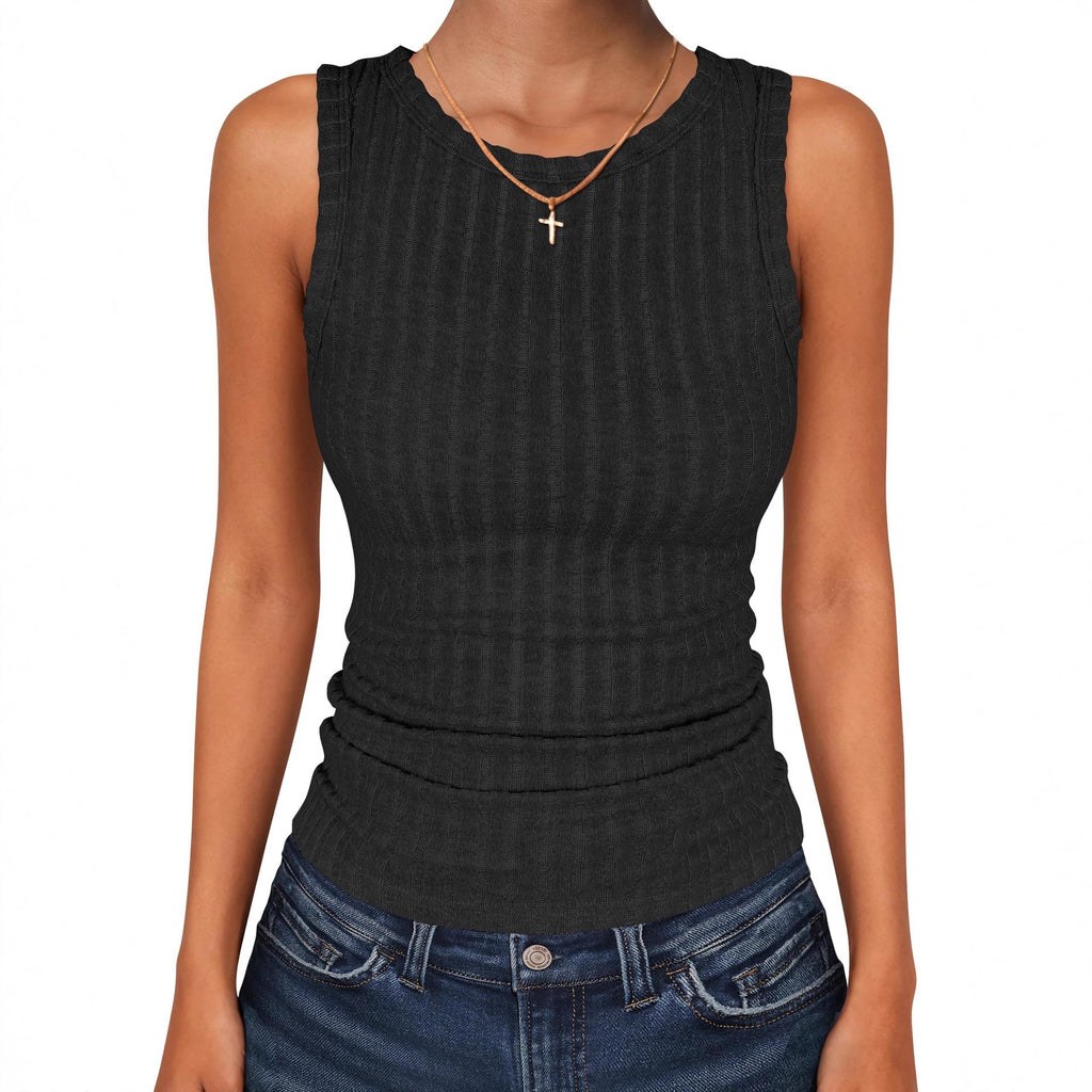 Womens Round-Neck Casual Sleeveless Solid-Color Knitted Vest – Premium 0 | RICALOUX