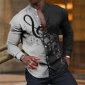 Mens Breathable Long-sleeve Printed Shirt by Ricaloux