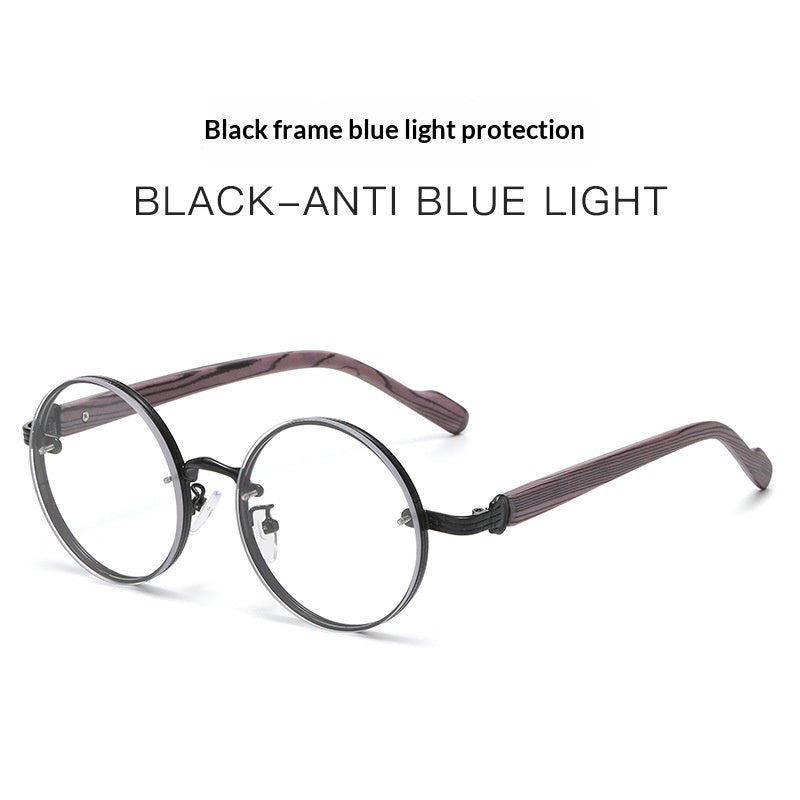 Retro Wood-grain Sunglasses For Men Round Frame – Premium 0 | RICALOUX